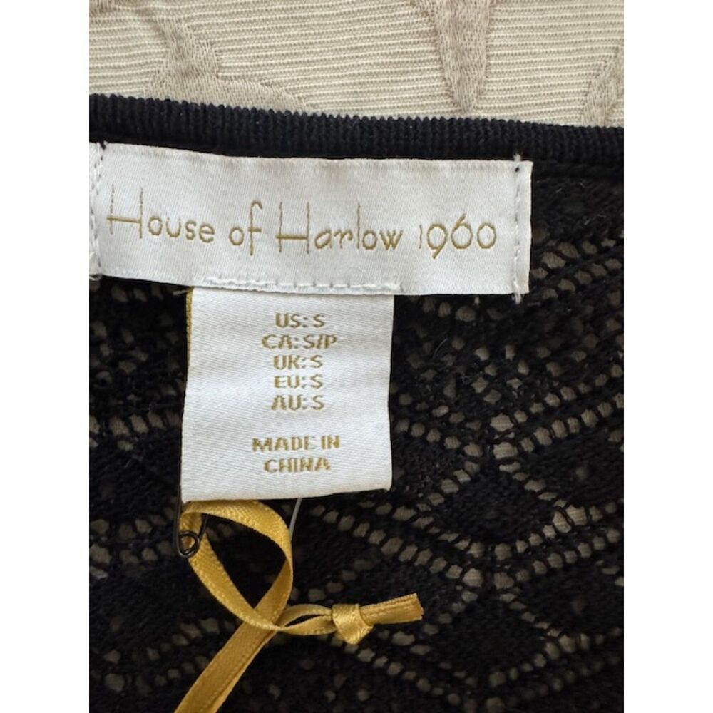 NWT House of Harlow 1960 crochet/lace dress/coverup, black, small. - Picture 4 of 6